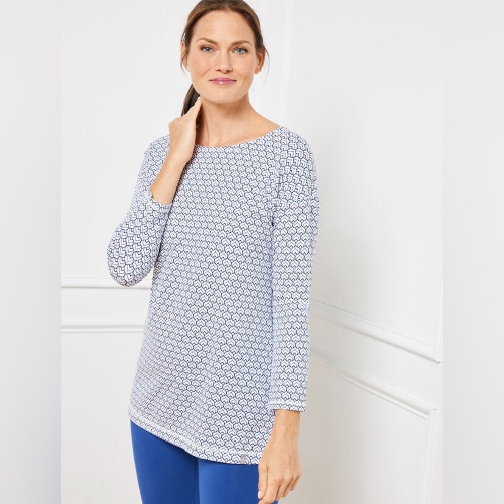 Talbots Cross Back Tunic - Outlined Scallop - Petite
